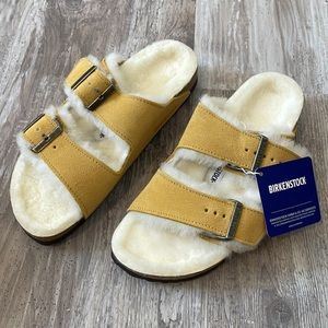 Shearling Lined Birkenstock sandals - Never been worn!!